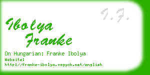 ibolya franke business card